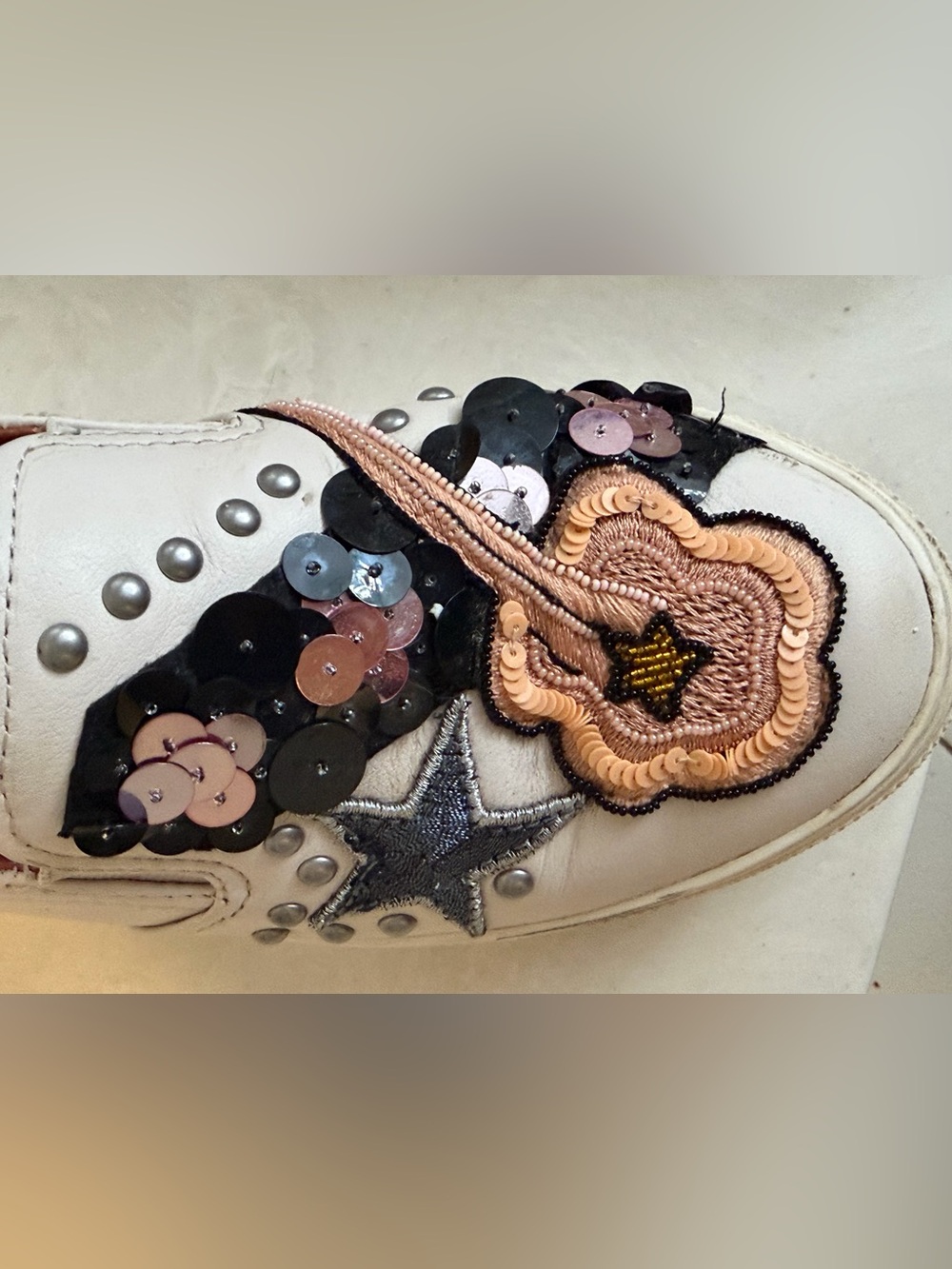 Coach Embellished Stars and Clouds White Slip-On Sneakers C115 - Picture 6 of 9